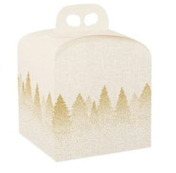 Scatola Panettone Alto Bianco Foresta 200×200×180 mm – confezione 50 pezzi Scotton – packaging natalizio elegante