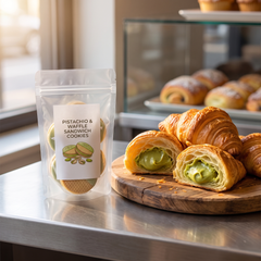 Nutkao Surrogato al Pistacchio 6kg con cornetti farciti alla crema di pistacchio