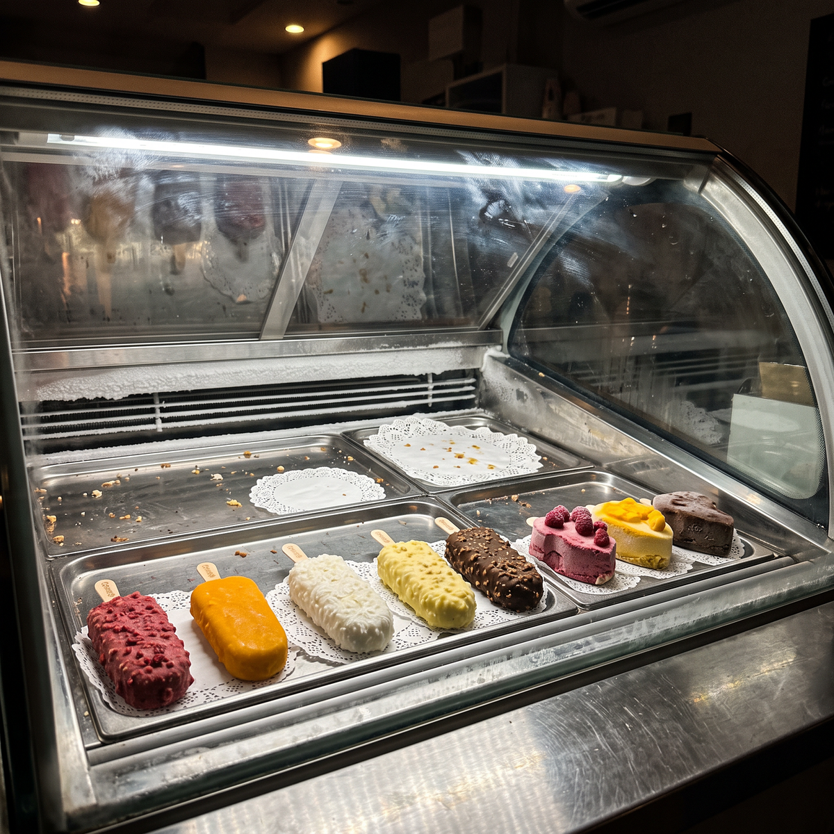 Come vendere torte gelato e stecchi ricoperti al banco: vetrina, cartellini e scala di prezzo che fanno scegliere il pezzo più caro