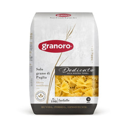 Pasta Farfalle Dedicato n.198 Granoro – confezione da 20 x 500g – grano duro 100% pugliese per piatti freddi, primi gourmet e cucina professionale