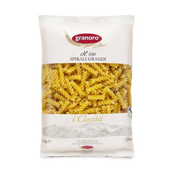 Pasta Spirali Grandi n.100 Granoro – confezione da 24 x 500g – pasta corta rigata per sughi ricchi, forno e insalate di pasta