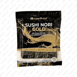 Alga Nori Yakinori Gold Kodawari 50 fogli 18x18 cm alghe arrostite croccanti professionali per sushi giapponese