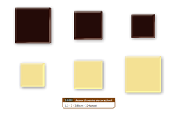 Assortimento decorazioni cioccolato quadrato Floreal – set 224 pezzi quadratini in cioccolato per torte e monoporzioni professionali