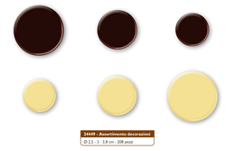 Assortimento decorazioni cioccolato tondo Floreal – set 208 pezzi cerchi in cioccolato per torte, monoporzioni e dessert professionali