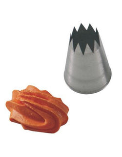 Bocchetta inox foro stella aperta 18mm, ideale per decorazioni su dolci e torte