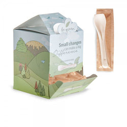 Box 200 cucchiaini compostabili imbustati, beige, ecologici e pratici