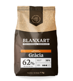 Cioccolato fondente Gracia 62% Blanxart 5 kg – copertura professionale per pasticceria e pralineria