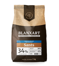 Cioccolato al Latte Sants 34% Blanxart 5kg – copertura professionale cremosa per pasticceria e pralineria