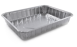 Contenitore in alluminio da 4 porzioni modello R11G, confezione da 100 pezzi, ideale per asporto, gastronomia e cottura in forno