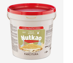 Secchiello da 6 kg di crema bianca da farcitura Nutkao per pasticceria