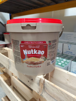 Farcitura Nutkao cacao con nocciole 2% – Secchiello da 13 kg per farciture professionali in pasticceria e forno