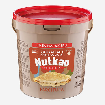 Crema spalmabile professionale Nutkao al latte e nocciola 12% Bonito 6KG per pasticcerie, forni, bar e uso Horeca