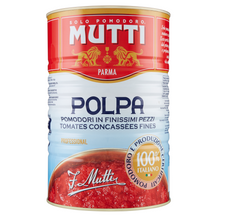Cartone da 3 latte di polpa di pomodoro Mutti taglio fine da 4050 g