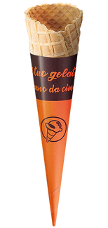 Cono cialda Kiko 40 con salvacono – Confezione da 216 pezzi – Coni Perfetto – per gelaterie artigianali