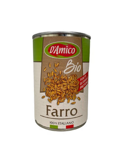 Farro Bio 400g Latta Damico Robo – Farro biologico in confezione da 400g, ideale per zuppe e insalate.