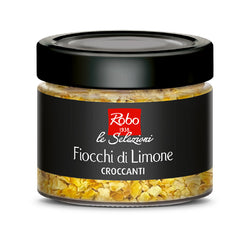 Fiocchi di limone croccanti ROBO 80g in vetro – decorazione agrumata gourmet per dolci e piatti creativi