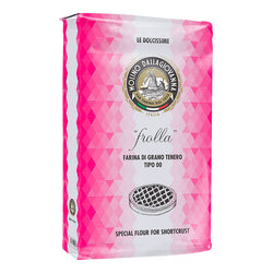 Farina Frolla Fucsia Base W170 25kg – Farina per pasta frolla, perfetta per preparazioni dolci e crostate dalla consistenza friabile.