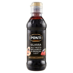 Glassa all'Aceto Balsamico IGP Ponti 500g x 6pz – Glassa balsamica di alta qualità, ideale per insalate, piatti gourmet e decorazioni.