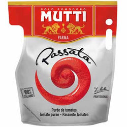 Cartone da 3 buste di passata di pomodoro Mutti da 3 kg per ristorazione