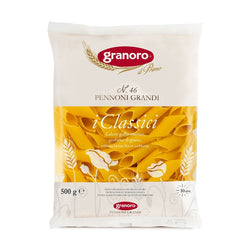 Pasta Pennoni Grandi n.46 Granoro – confezione da 24 x 500g – formato ideale per pasta ripiena, al forno e ricette professionali