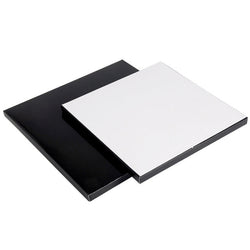 PIATTO PIUMA 24X24CM PERLA/NERO 5PZ