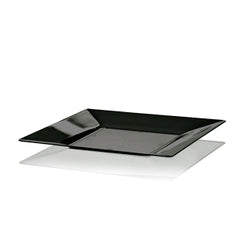 Piatto Spigolo Poloplast Nero Coprente 23x23cm H 1,8cm (25pz)