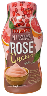 Salsa Mayo Rose Queen Top Food 470g in squeeze, condimento cremoso rosa per panini, hamburger, fritture e insalate
