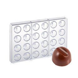 STAMPO CIOCCOLATO POLICARBONATO PRALINE A CUPOLA INTAGLIATA