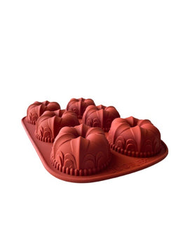Stampo Silicone 6 Cavità Mini Bundt Martellato - Placca Gold