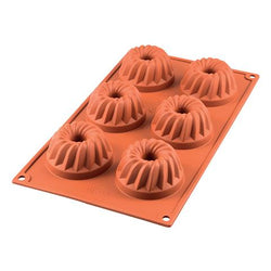 Stampo Silicone 6 Cavità Mini Guglhupf Martellato - Ø 70mm H 36mm