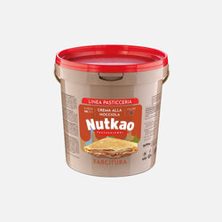 Secchio da 13 kg di crema Nutkao alla nocciola 13%, crema spalmabile professionale resistente alla cottura per croissant, torte e prodotti da forno