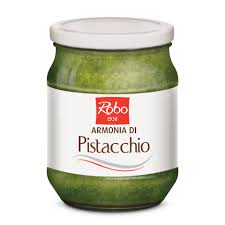 Crema Pistacchio Armonia 520g Vetro Robo – Crema al pistacchio, perfetta per dessert e dolci gourmet dal gusto ricco e delicato.