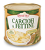 Latta 3/1 di carciofi a spicchi al naturale Demetra per pizza con spicchi di carciofo in primo piano