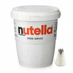 Nutella Ferrero Secchiello 3 kg + Beccuccio Stella Aperta 16 mm - Kit Decorazione Professionale