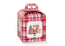 Scatola per panettone bassa Scotton con grafica Addobbi di Natale su banco di pasticceria
